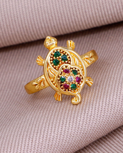 Multi Color Stone Impon Turtule Ring IFR1645