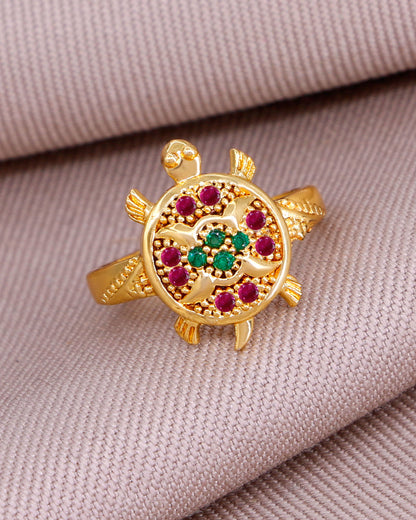 Five Metal Turtle Stone Ring IFR1647