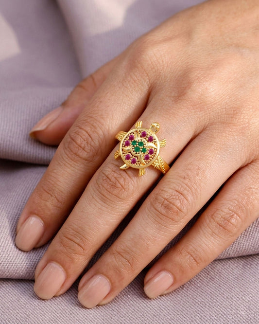 Five Metal Turtle Stone Ring IFR1647