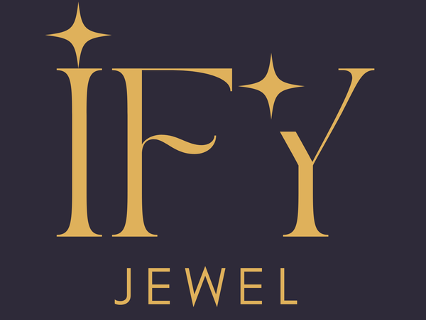 IfyJewel Logo Gold Text in Gray Background