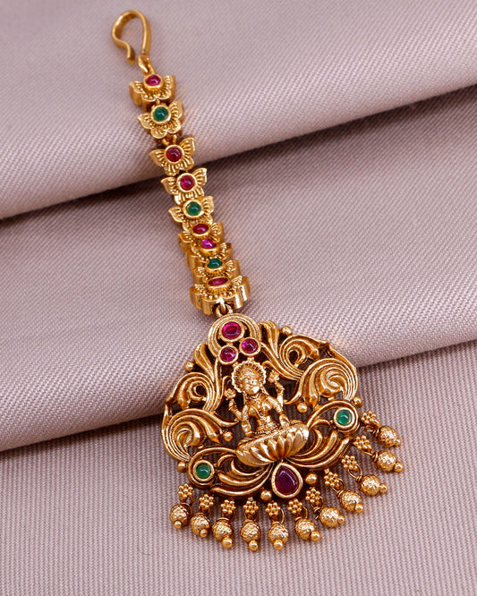 Lakshmi Motiff Temple Wear Maang Tikka INCHT265