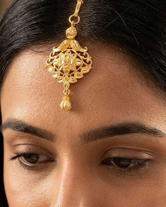 Latest Gold Imitation Short Maang Tikka Design INCHT279