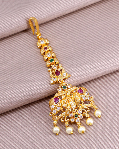 Traditional Gold Imitation Ram Sita Bridal Maang Tikka INCHT332
