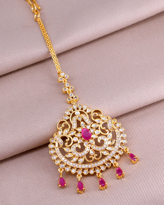 Ruby White Stone Gold Nethichutti INCHT370