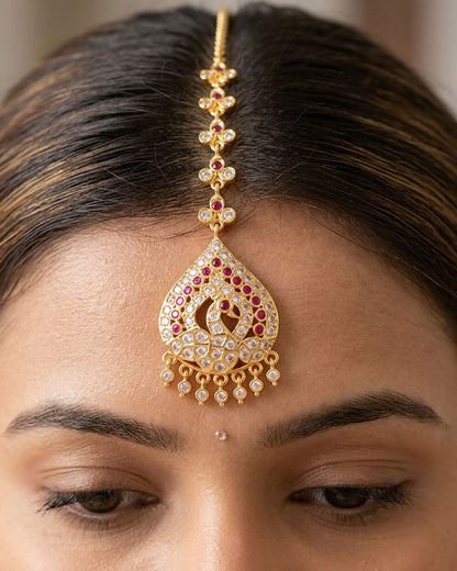 Beautiful Peacock Maang Tikka Impon Jewelry INCHT410