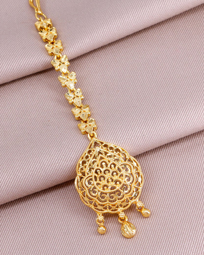Plain Gold Imitation Maang Tikka INCHT430