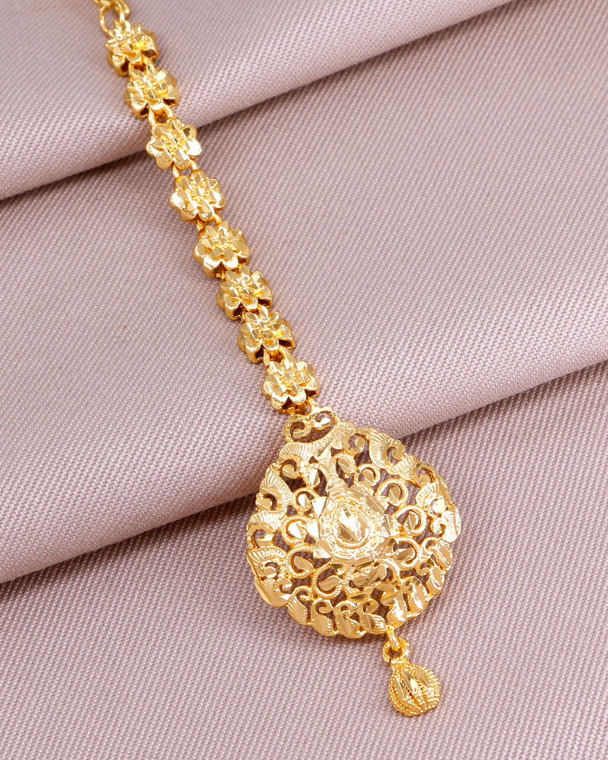 Real Gold Look Plain Maang Tikka INCHT438