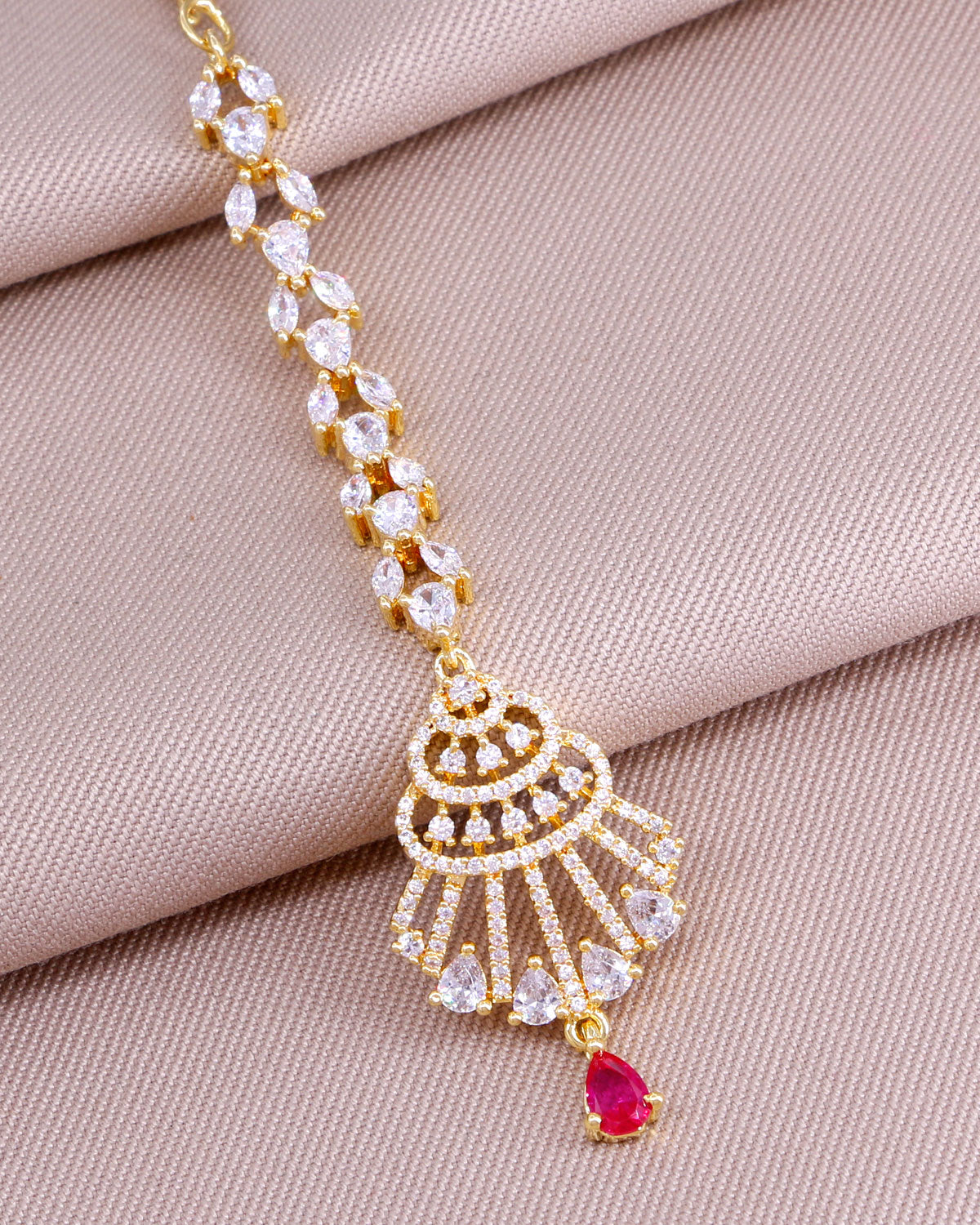 Stylish Diamond Nethichutti Gold Finish INCHT441