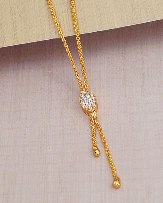 Regular Wear One Gram Gold Pendant Chain Stone Pattern