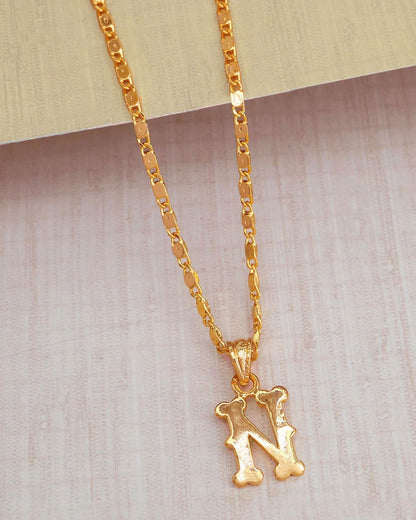 Alphabet N 1 Gram Gold Pendant Chain Shop Online