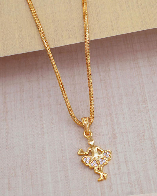 Latest Gold Covering Pendant Short Chain Fairygirl Design