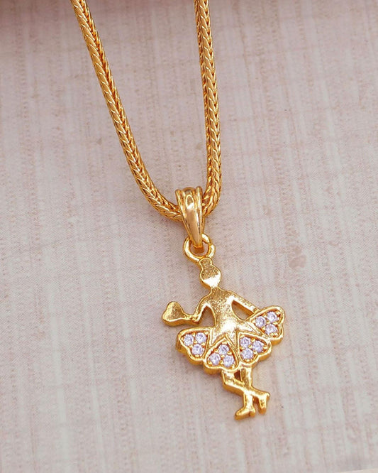 Latest Gold Covering Pendant Short Chain Fairygirl Design