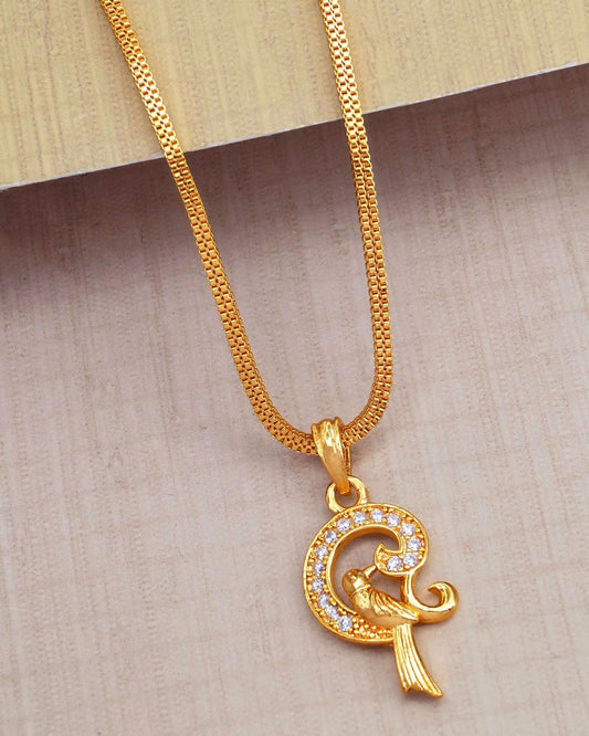 One Gram Gold Micro Plated Small Dollar Chain Dove Design