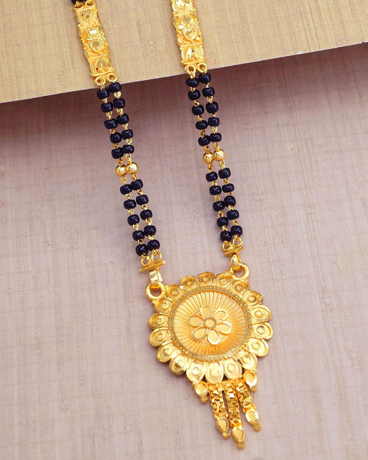 Styslish 2 Gram Gold Modern Mangalsutra Short Pendant Chain