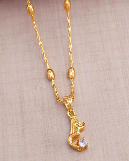 Light Weight Gold Covering Pendant With Beads Chain