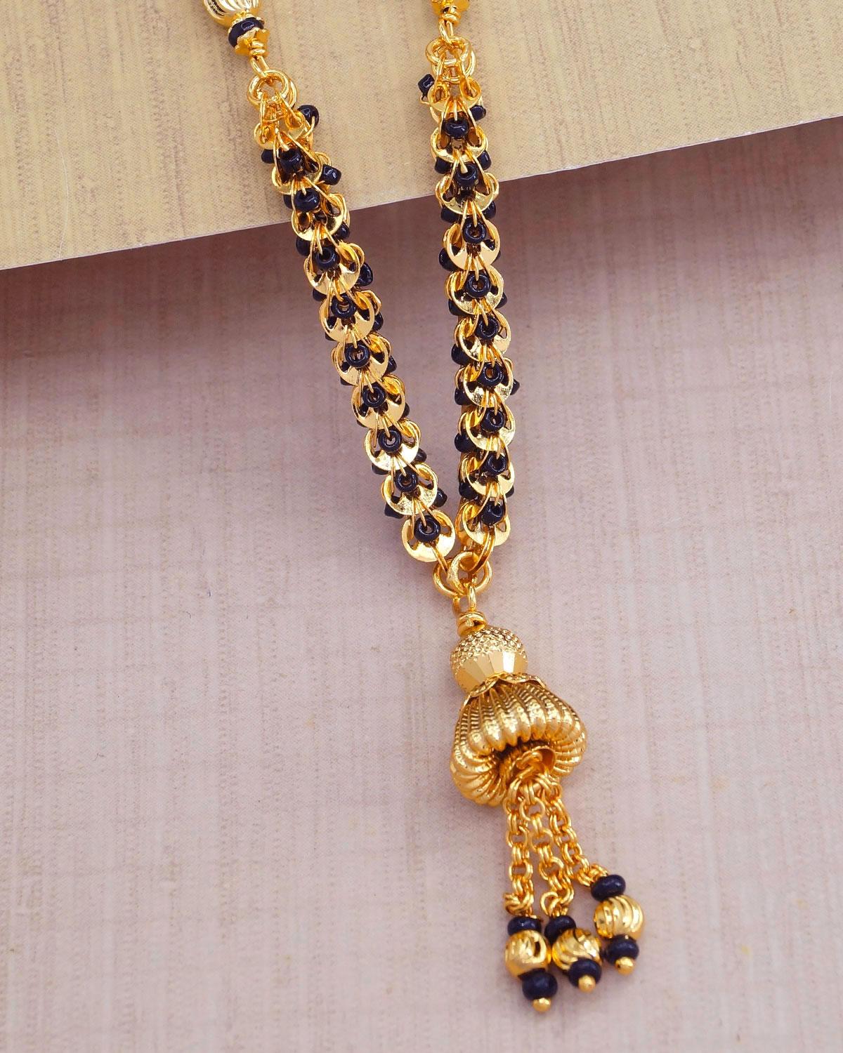 Thick Karugamani Chain 1 Gram Gold Short Mangalsutra