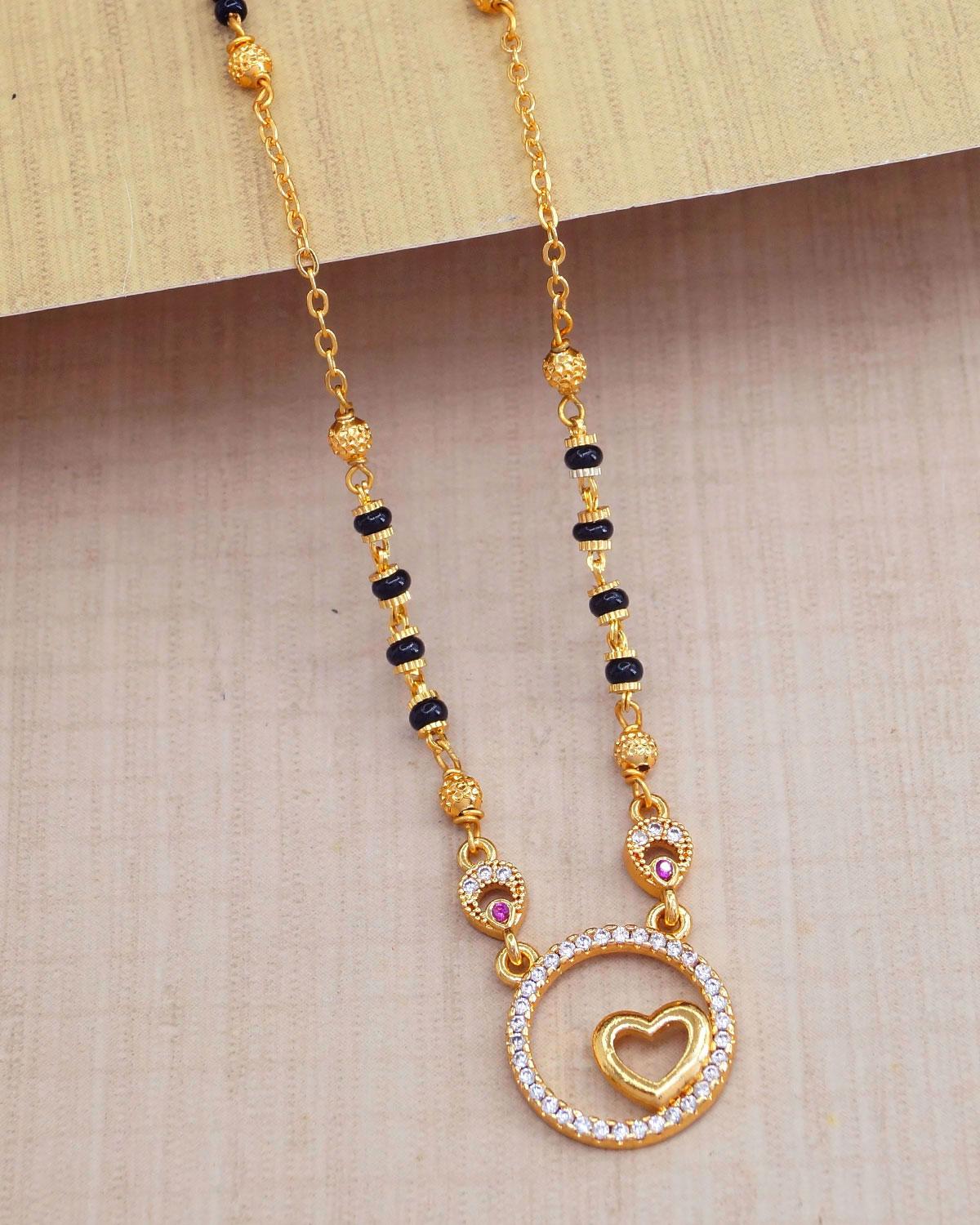 Beautiful Gold Imitation Karimani Sara With Heart Pendant