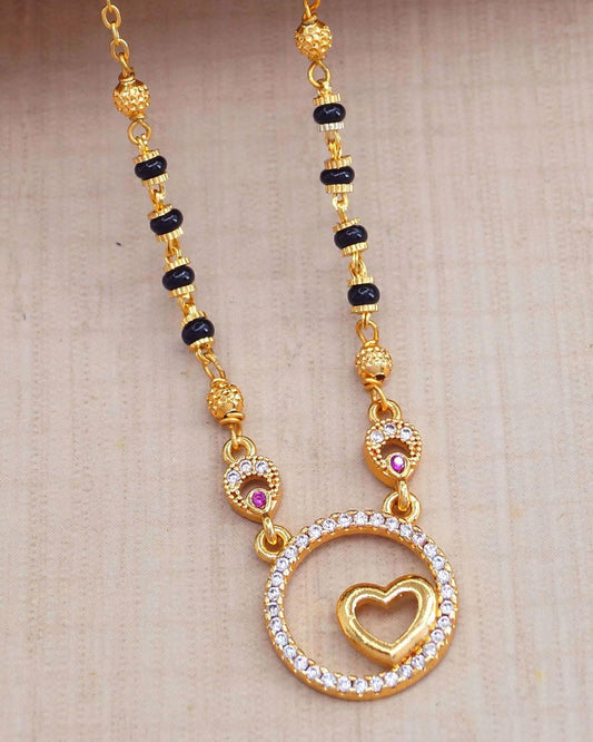 Beautiful Gold Imitation Karimani Sara With Heart Pendant