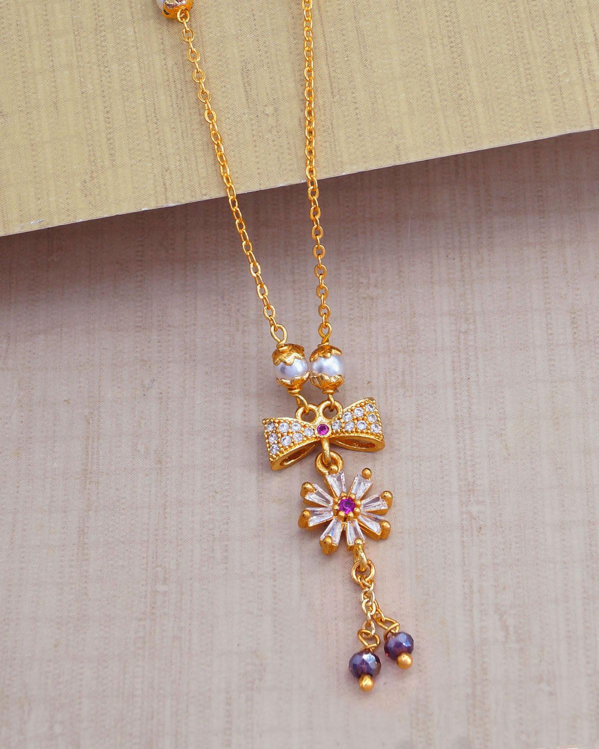 Trendy Stone Pattern Pendant Chain Necklace All Function Wear Design