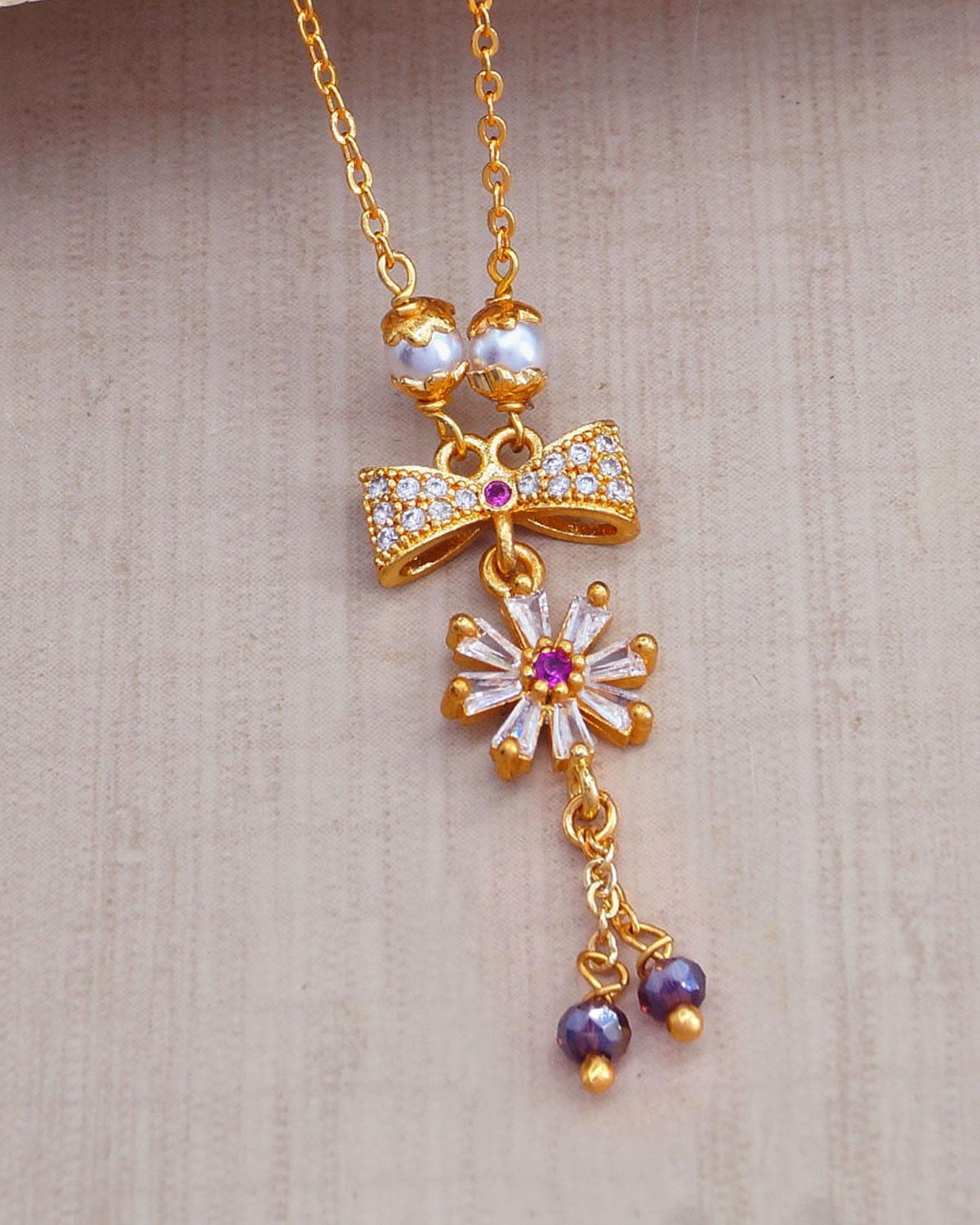 Trendy Stone Pattern Pendant Chain Necklace All Function Wear Design