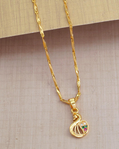 Swan Pendant With Gold Chain ISMDR2172