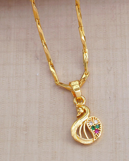 Swan Pendant With Gold Chain ISMDR2172