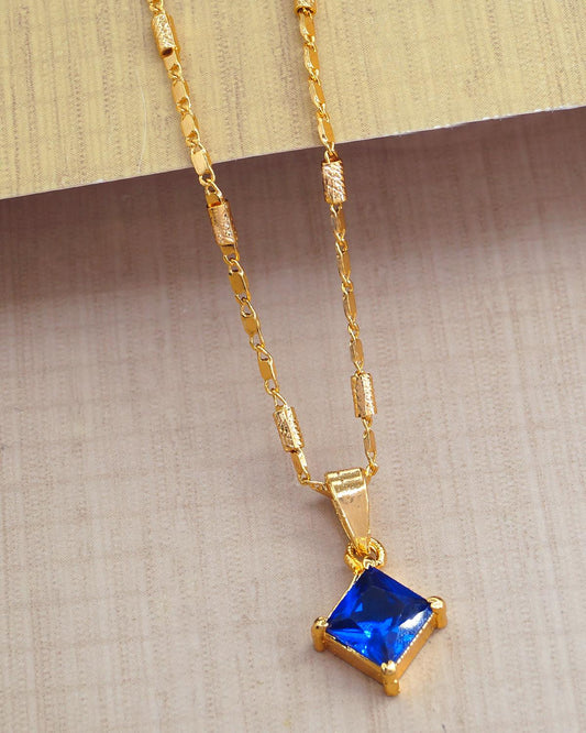 Sapphire Pendant With Gold Chain ISMDR2178