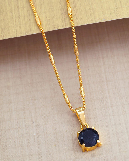 Stylish Black Pendant With Chain ISMDR2181