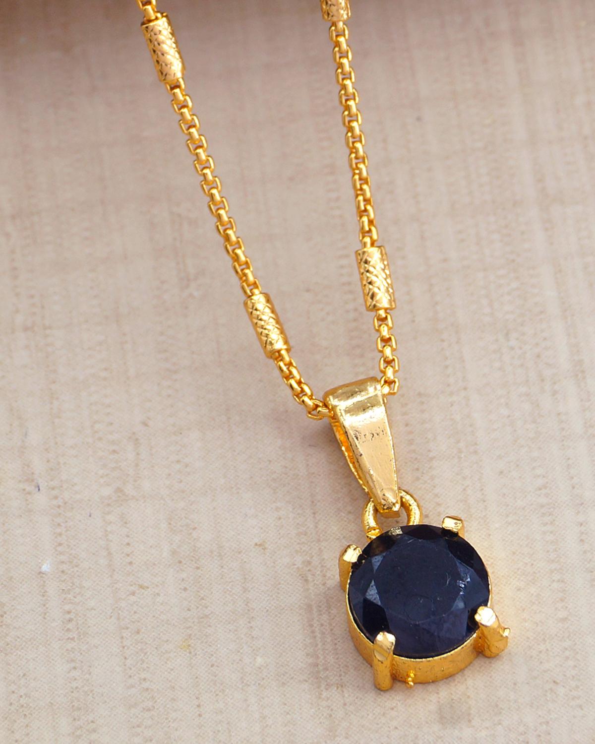 Stylish Black Pendant With Chain ISMDR2181