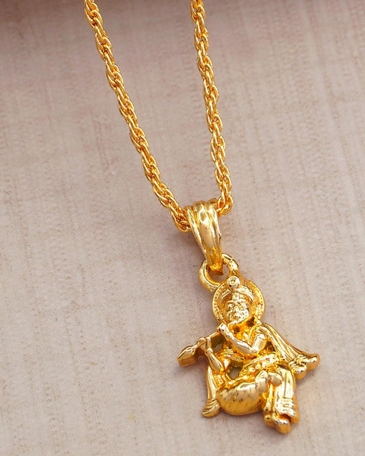 Lord Krishna Locket Gold Chain ISMDR2185