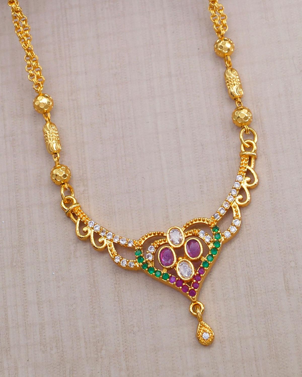 One Gram Gold Beads Mangalsutra Pendant