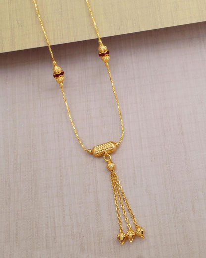 Slim One Gram Gold Pendant For College And Office Wear