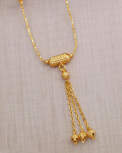 Slim One Gram Gold Pendant For College And Office Wear