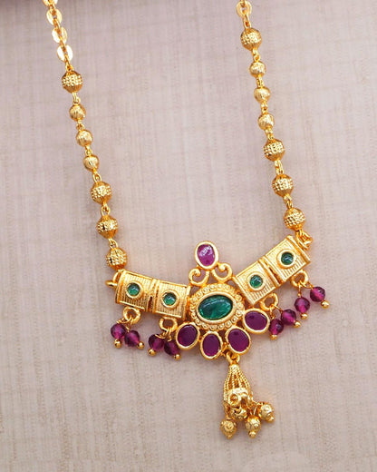 Stylish Daily Wear Gold Plated Mangalsutra Pendant Design