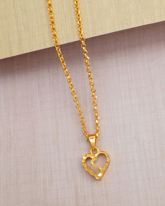 Daily Wear Heart Locket Pendant With Chain For Girls