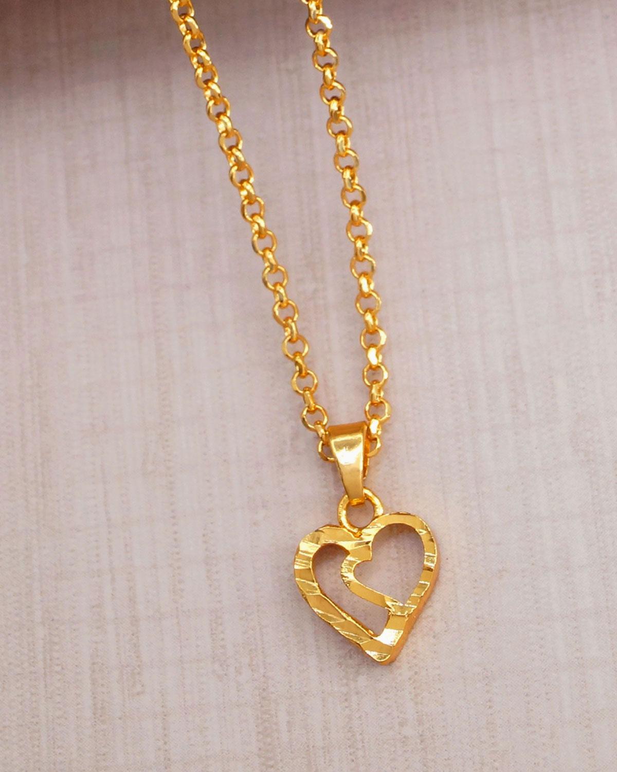 Daily Wear Heart Locket Pendant With Chain For Girls