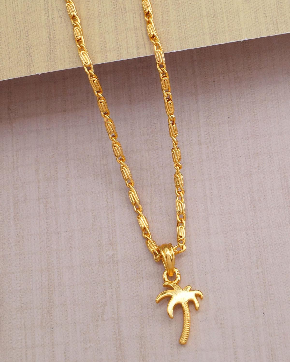 Kerala Coconut Tree Pendant Daily Use Trendy Gold Pendants For Girls