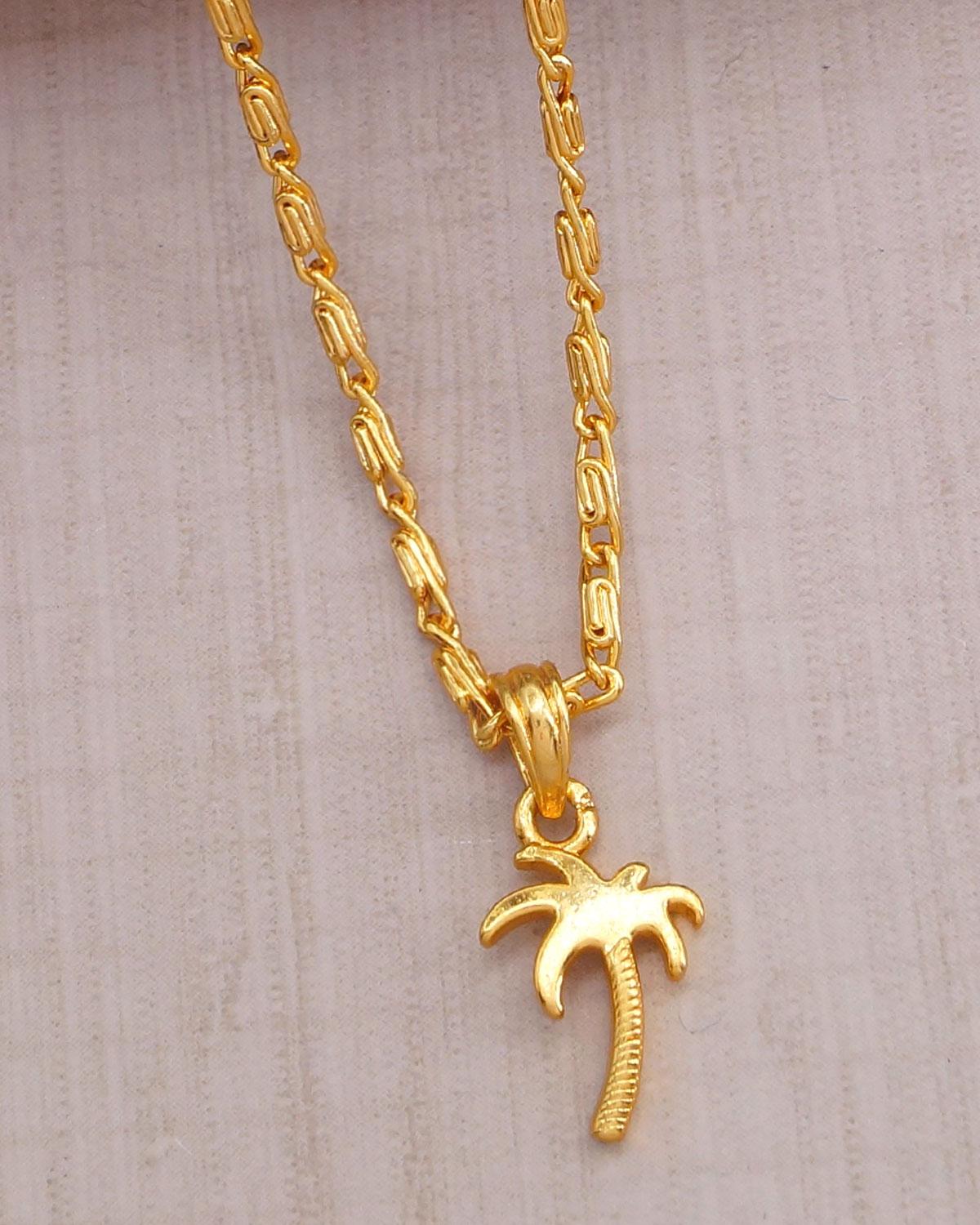 Kerala Coconut Tree Pendant Daily Use Trendy Gold Pendants For Girls