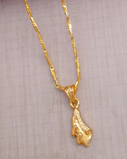 One Gram Gold Short Chain Leaf Pendant Buy Online